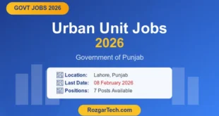 Latest Urban Unit Jobs 2026 | Government Jobs in Lahore