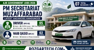 AJK Prime Minister Secretariat Jobs 2026 | Driver Jobs in Muzaffarabad