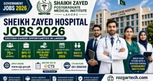 Sheikh Zayed Hospital Jobs 2026 | Application Form